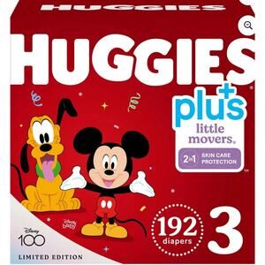Huggies Plus Little Movers Diapers Size 3 (192 ct) 2-in-1 Active Baby Disney NEW